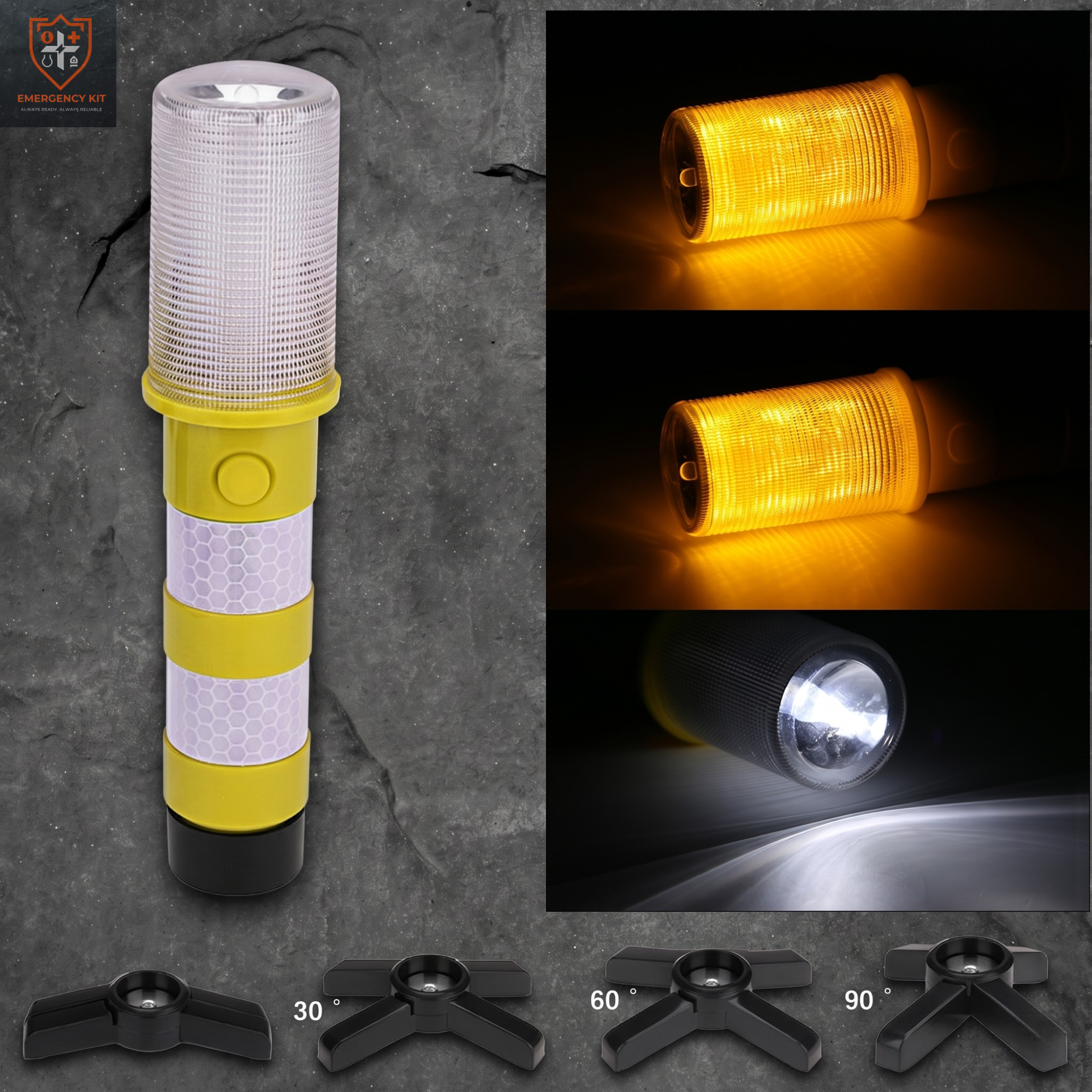 BeaconForce Magnetic SOS Roadside Flares | High-Intensity LED Emergency Beacon Kit