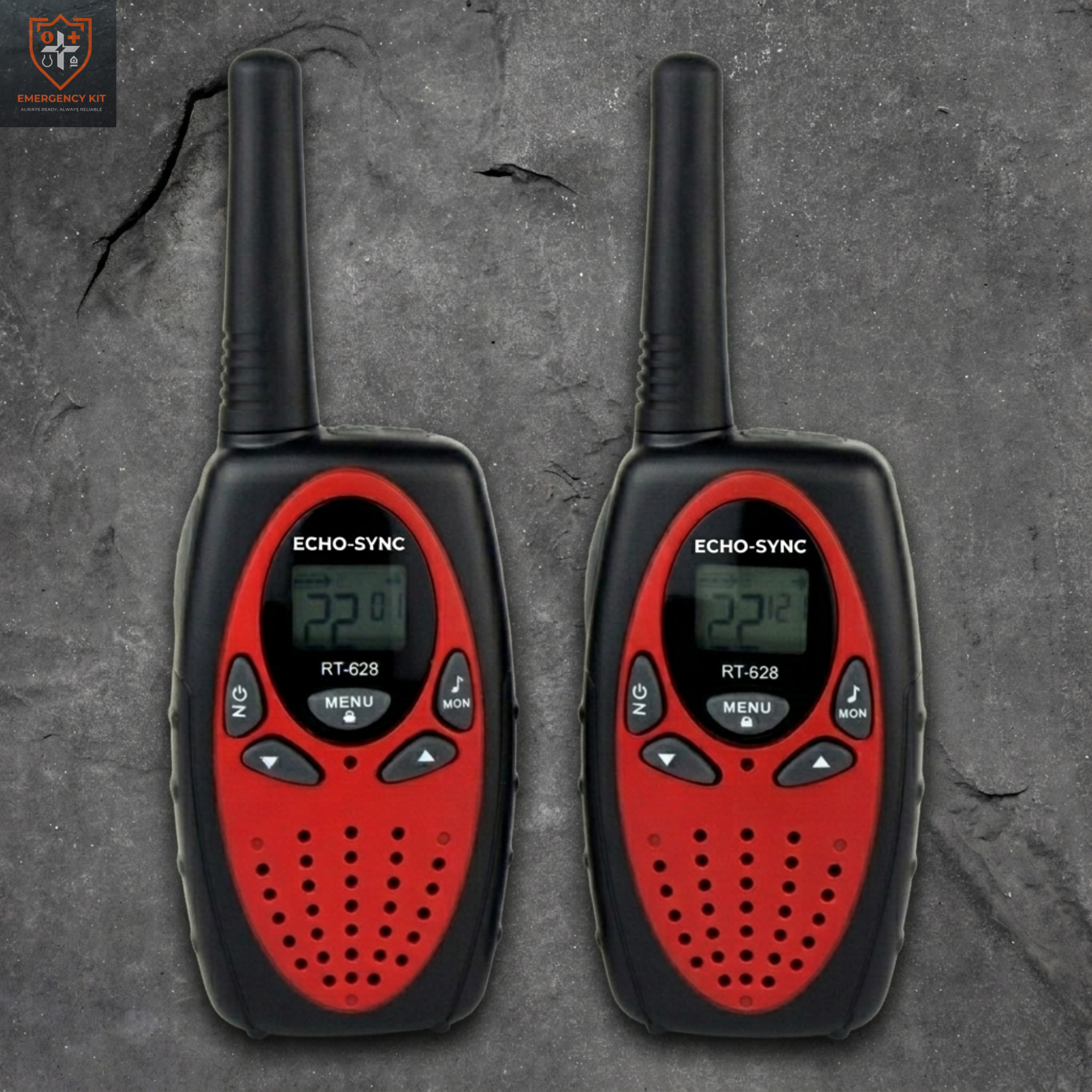Echo-Sync Long-Range Two-Way Radios | 22-Channel Emergency FRS Pair