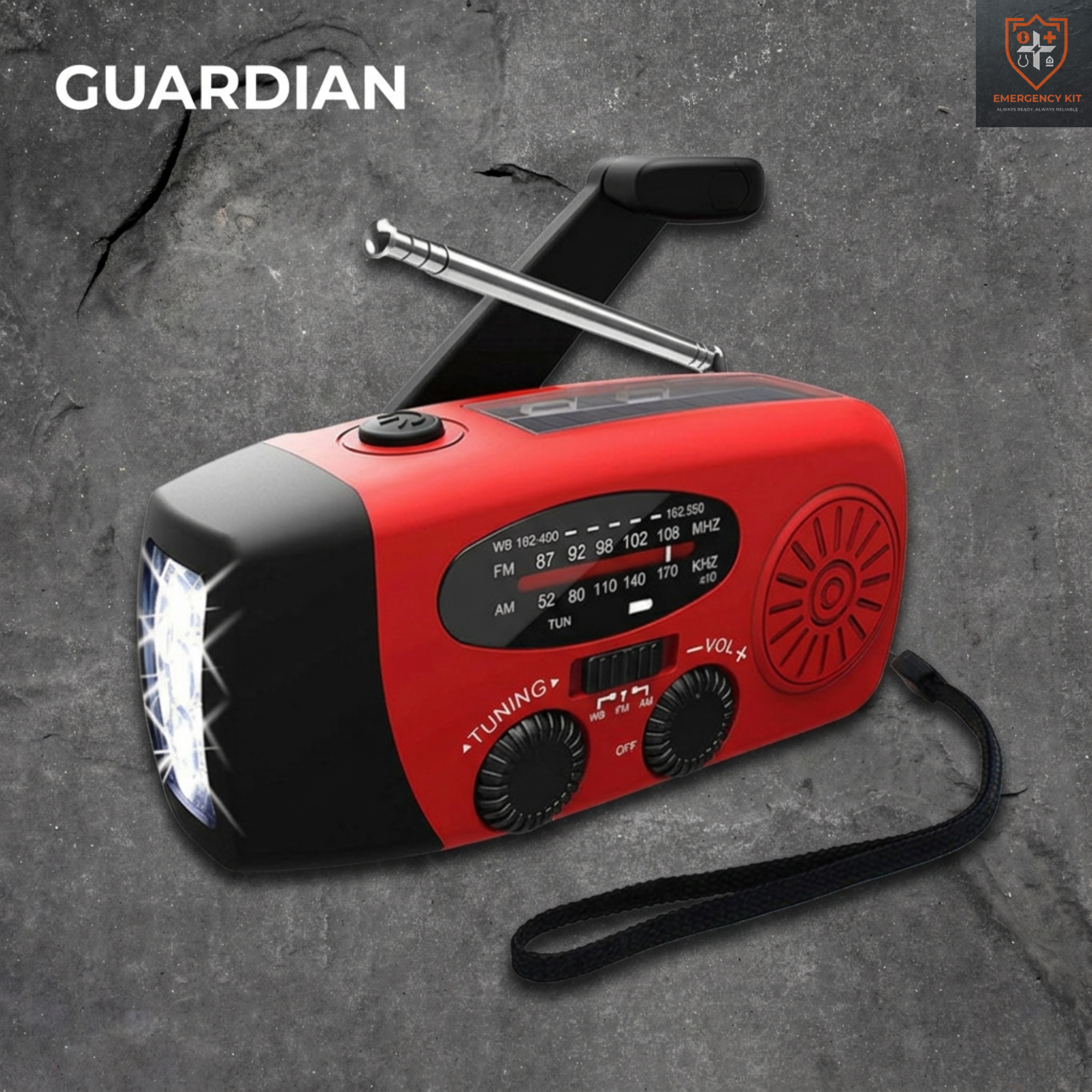 Guardian Solar/Crank Weather Radio | 3-in-1 Emergency Power & Light Station