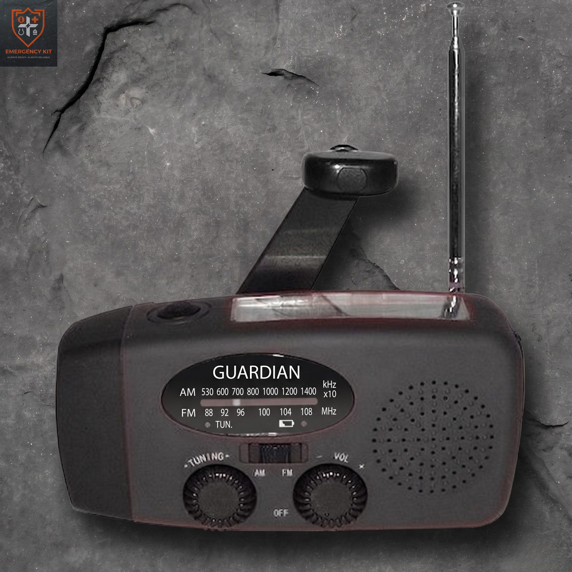 Guardian Solar/Crank Weather Radio | 3-in-1 Emergency Power & Light Station