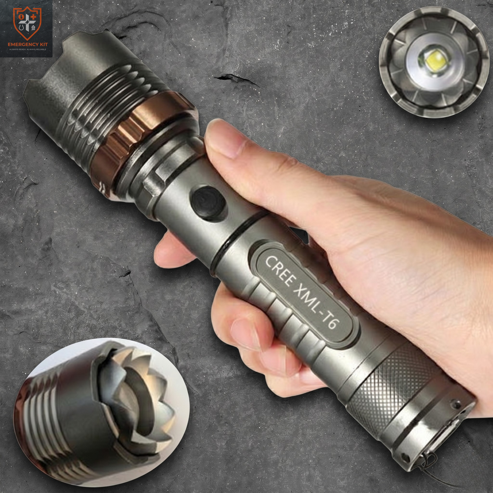 NightVision T6 Tactical Zoom Flashlight | 1000-Lumen High-Intensity Beacon