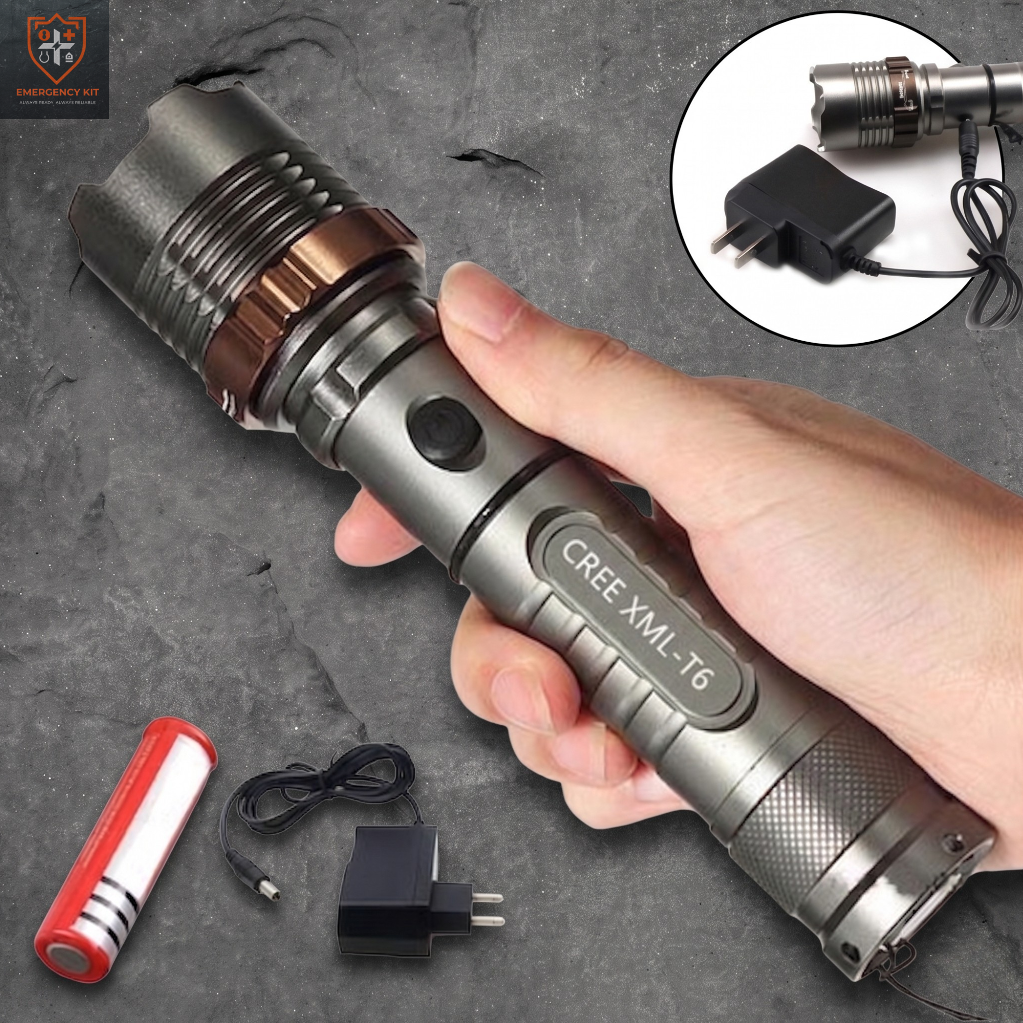 NightVision T6 Tactical Zoom Flashlight | 1000-Lumen High-Intensity Beacon