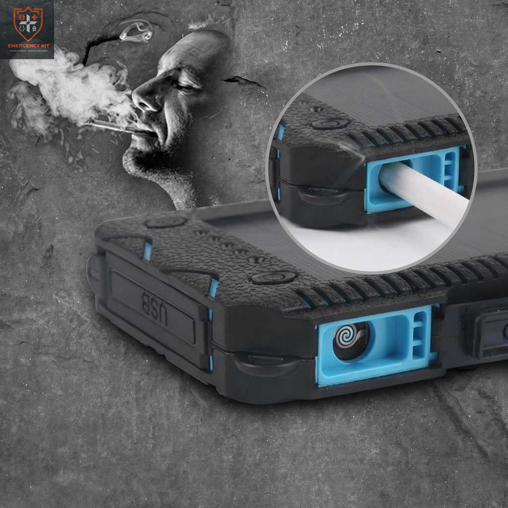 OmniCharge Rugged Solar Power Bank | Dual-LED & Integrated Igniter