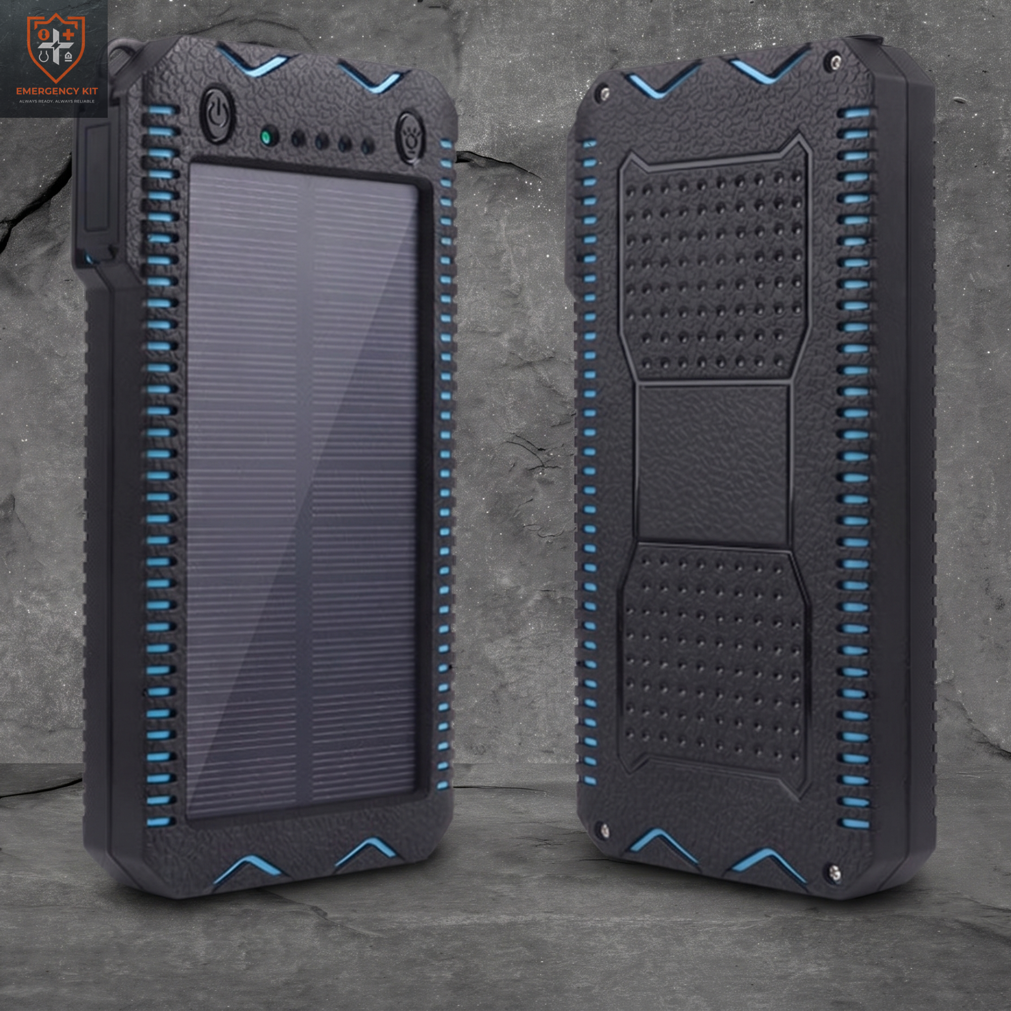 OmniCharge Rugged Solar Power Bank | Dual-LED & Integrated Igniter