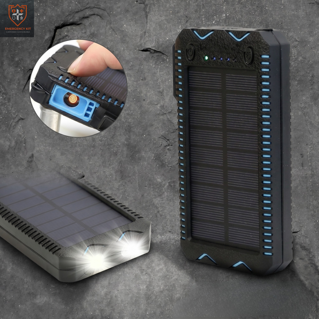 OmniCharge Rugged Solar Power Bank | Dual-LED & Integrated Igniter
