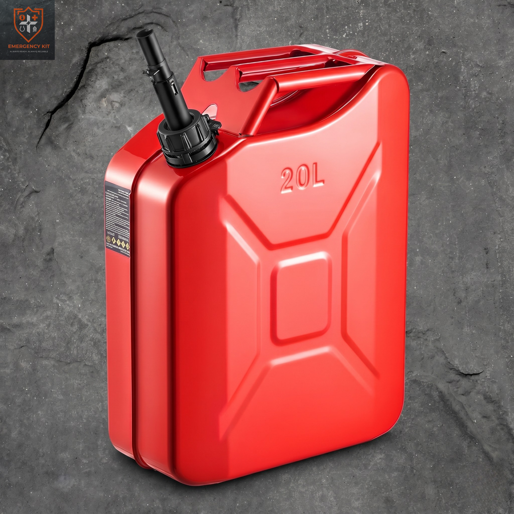 Steel-Core 5.3 Gallon Jerry Can | Military-Grade Fuel Container (Red)