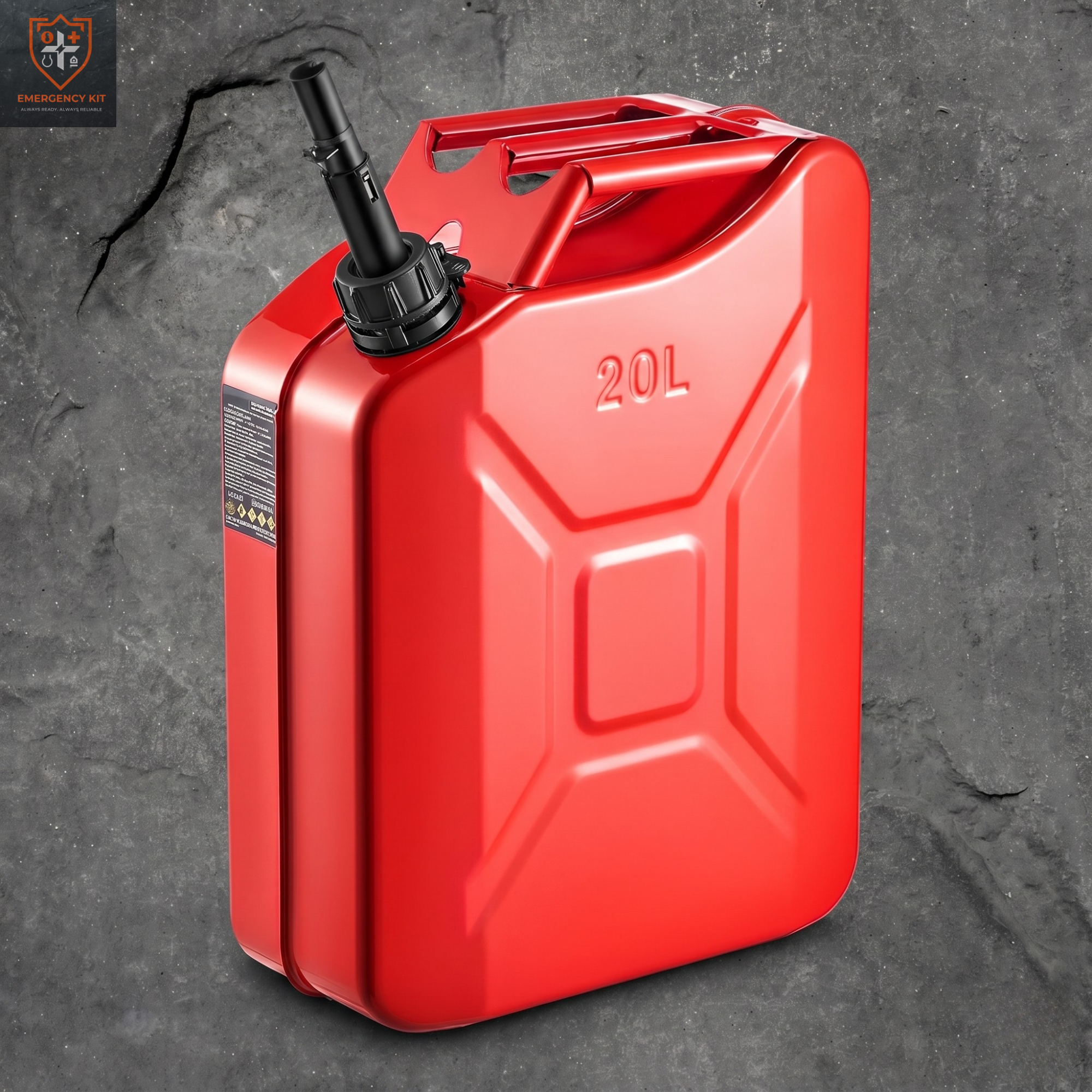 Steel-Core 5.3 Gallon Jerry Can | Military-Grade Fuel Container (Red)