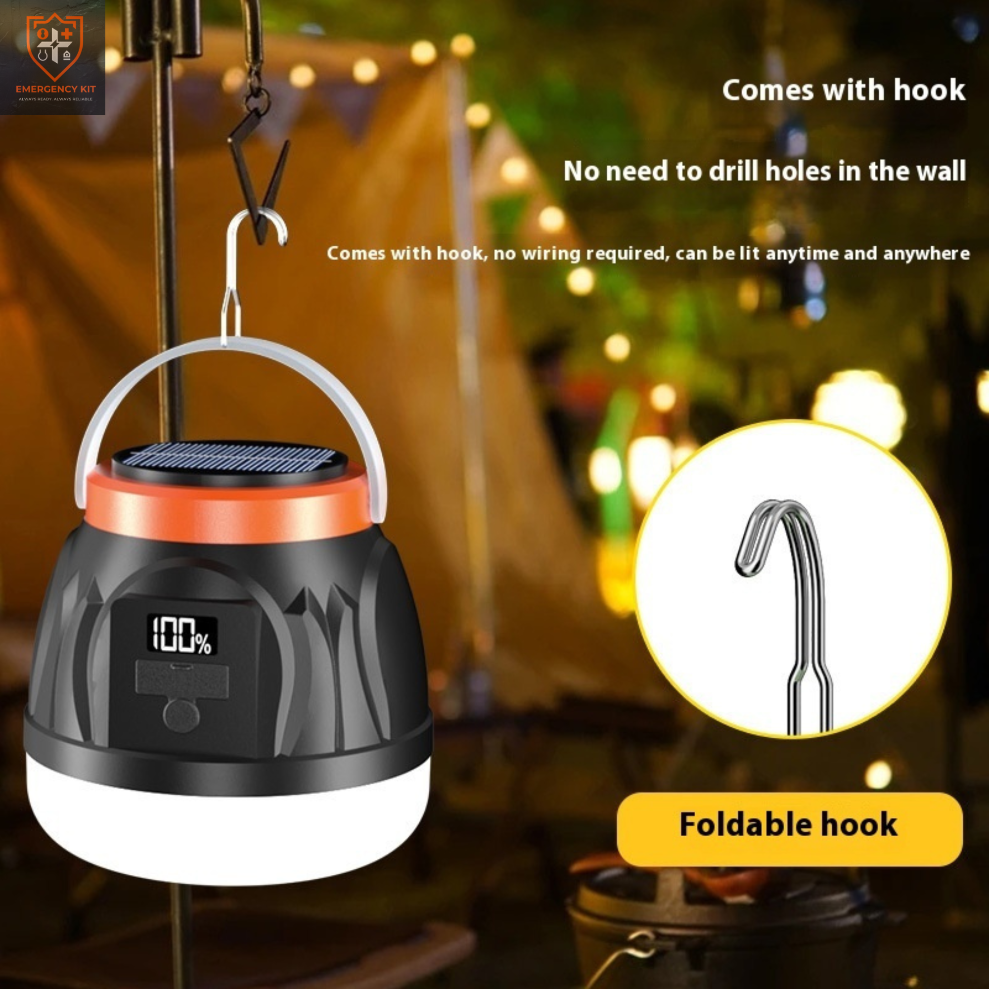 Sentinel Solar-Charge 360° Camping Lantern | High-Capacity Emergency Beacon