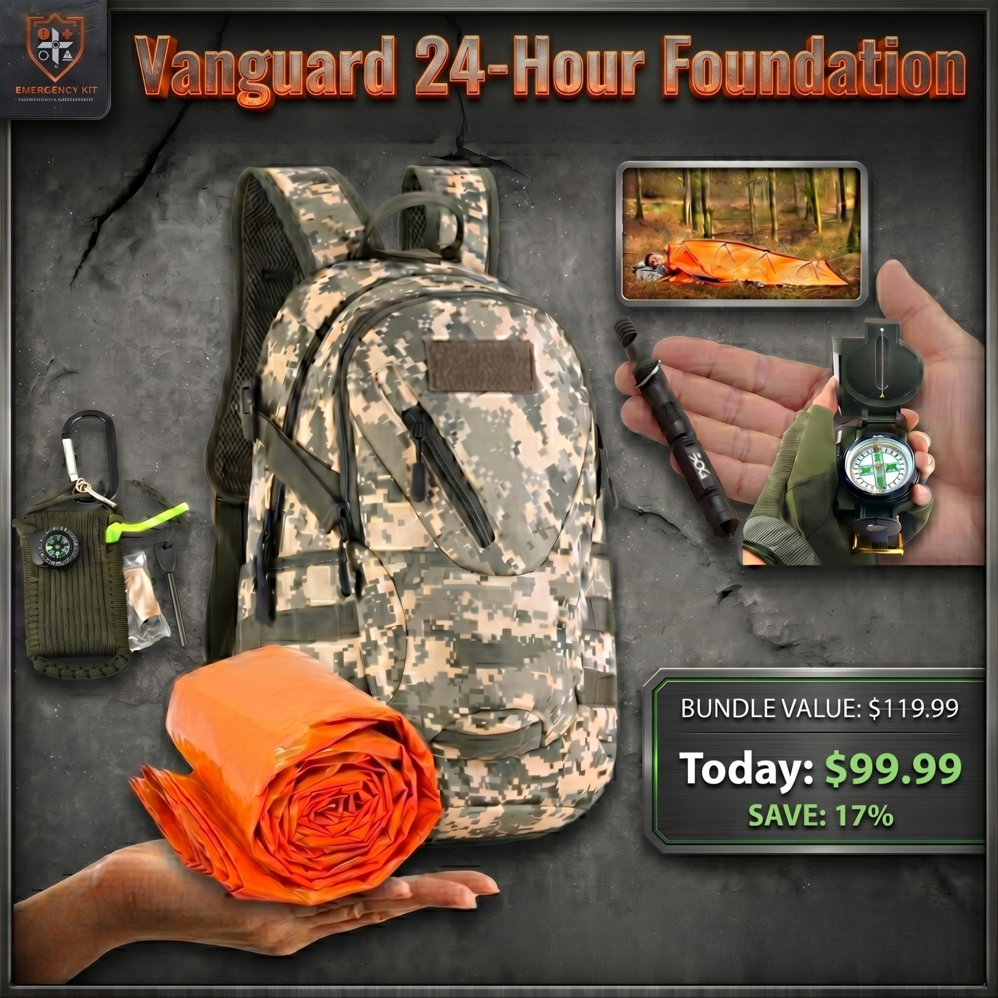 The Vanguard 24-Hour Foundation | Rapid-Response 20L Tactical Assault Pack & Sustainment Kit