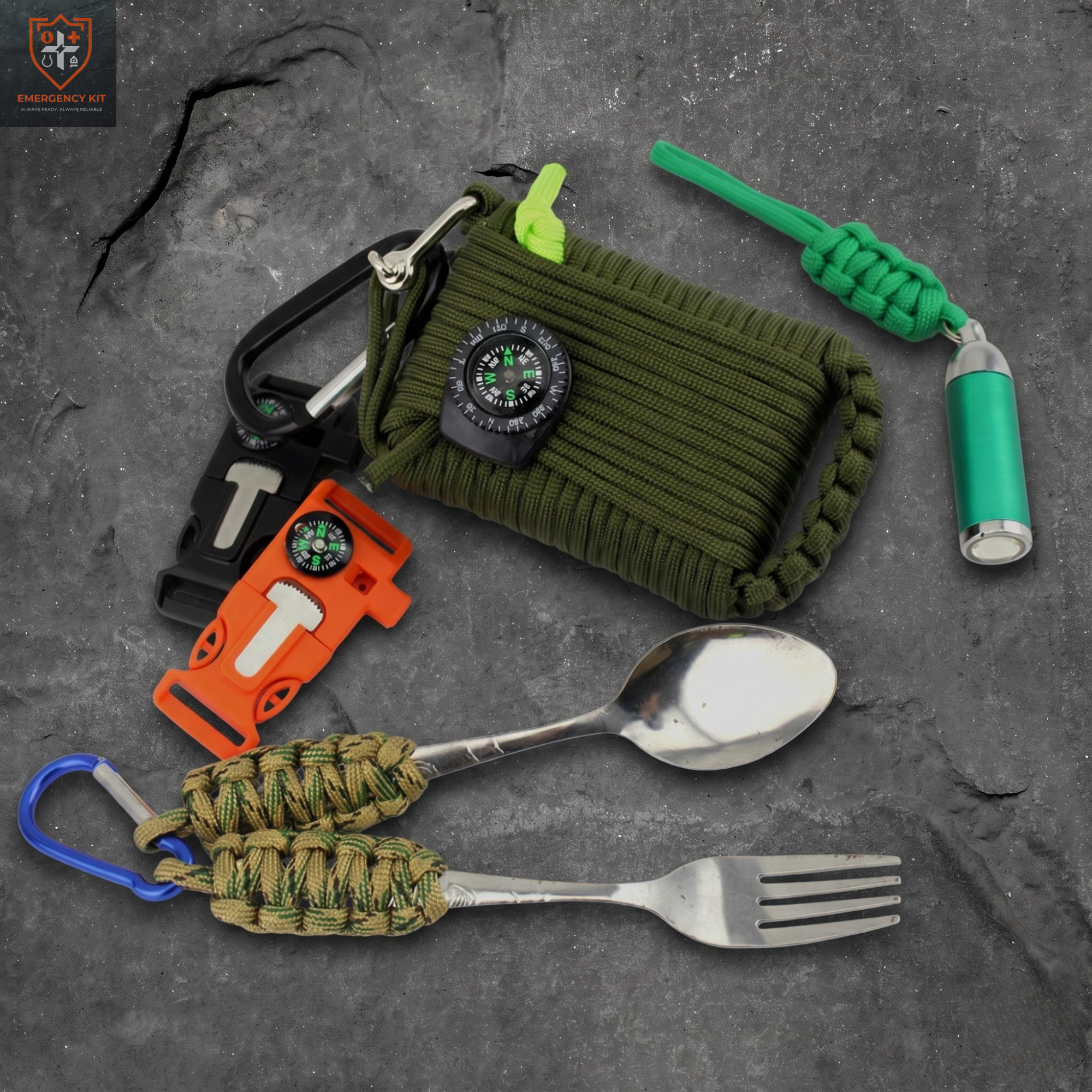 Venture 29-Piece Compact Survival Med-Kit | Tactical Paracord Emergency Station