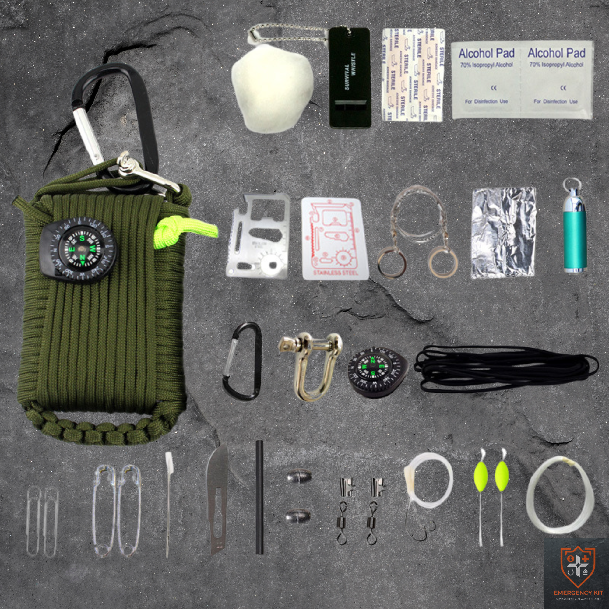 Venture 29-Piece Compact Survival Med-Kit | Tactical Paracord Emergency Station